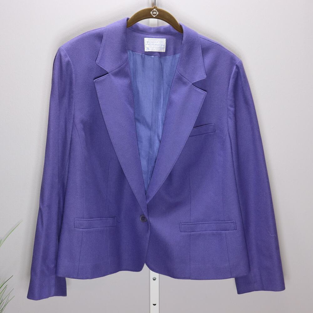 Pendleton 100% Virgin‎ Wool Blazer Purple Women’s 42 Made in USA